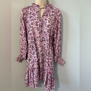 Maria Cher Anchorena Cleo Mini Dress Floral Silk Blend Anthropologie Boho Small